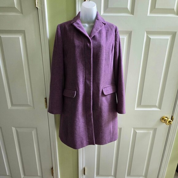 GAP Purple Wool & Cashmere Single Breasted Button Up Pea Coat Size Small - Picture 1 of 12